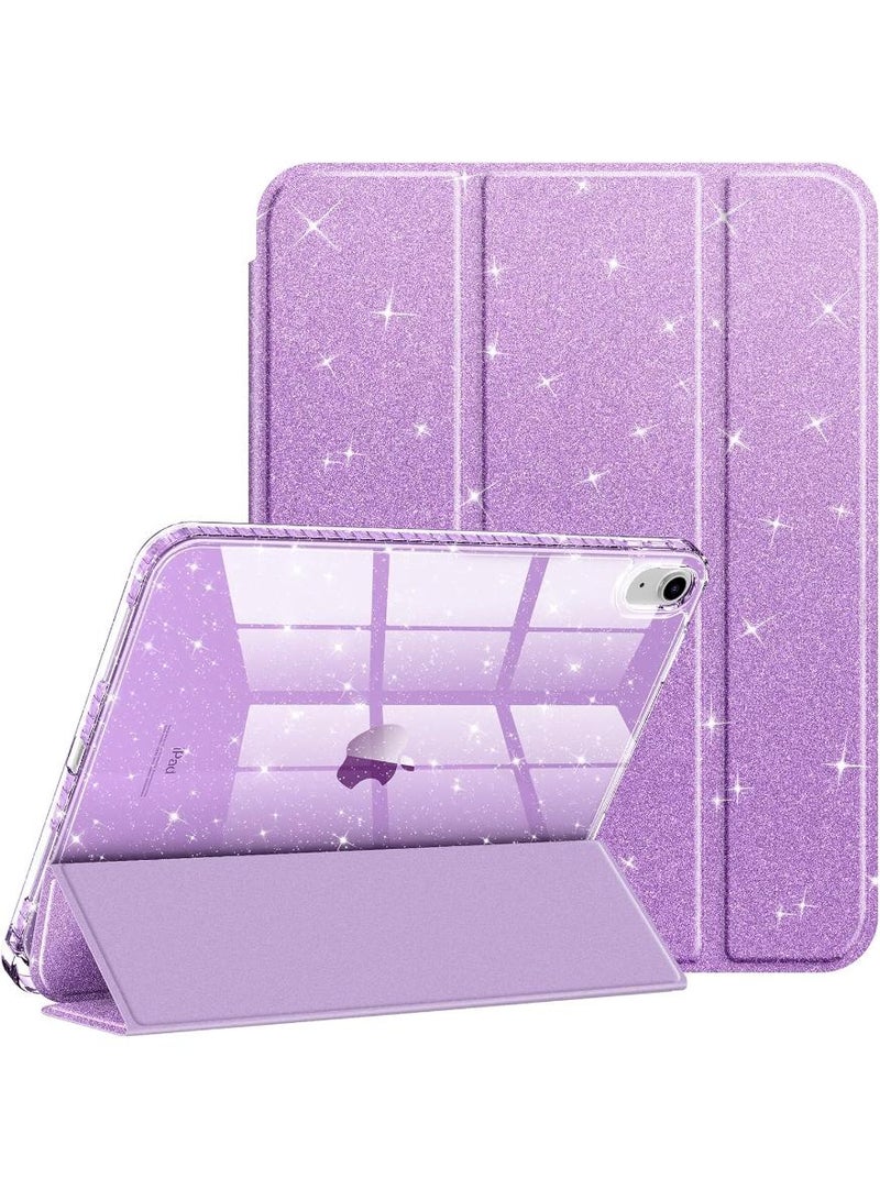 phomemo Slim Case for iPad (A16) 11th Generation 11 Inch (2025), iPad 10th Generation 10.9 Inch (2022) - Glittering Sparkly Shockproof Cover with Shiny Clear Back Shell & Pencil Holder, Purple | 11th Generation, 2025, 2022, Glittering Sparkly, Shockproof Cover - Image 1